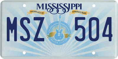 MS license plate MSZ504