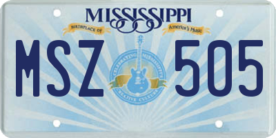 MS license plate MSZ505