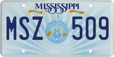 MS license plate MSZ509