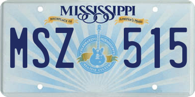 MS license plate MSZ515