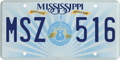 MS license plate MSZ516