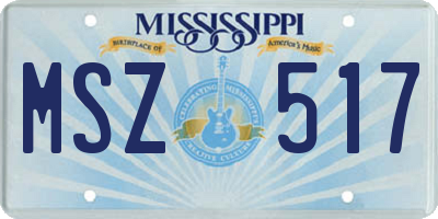 MS license plate MSZ517