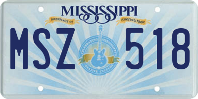 MS license plate MSZ518