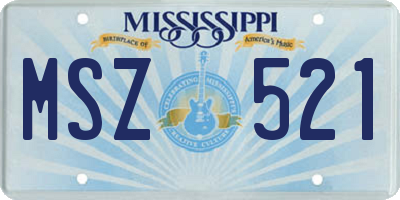 MS license plate MSZ521