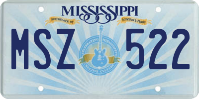 MS license plate MSZ522