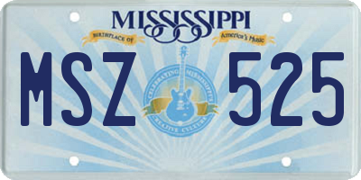 MS license plate MSZ525