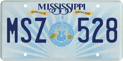 MS license plate MSZ528