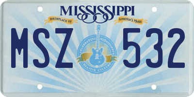 MS license plate MSZ532