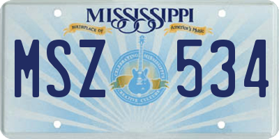 MS license plate MSZ534