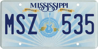 MS license plate MSZ535