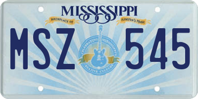 MS license plate MSZ545