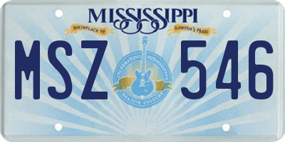 MS license plate MSZ546