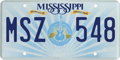 MS license plate MSZ548