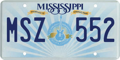 MS license plate MSZ552