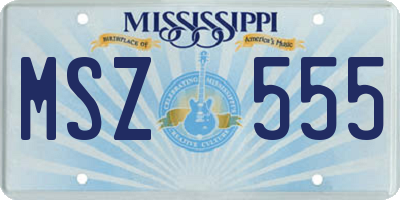 MS license plate MSZ555