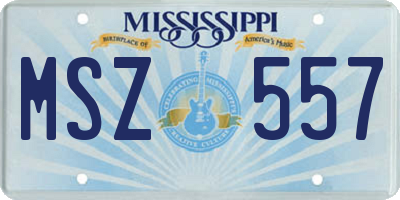MS license plate MSZ557