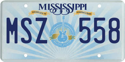 MS license plate MSZ558