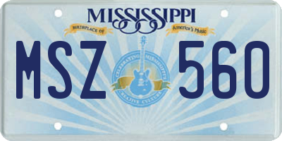 MS license plate MSZ560