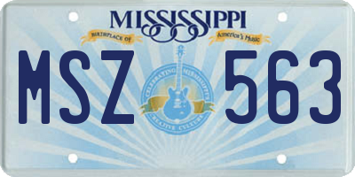 MS license plate MSZ563
