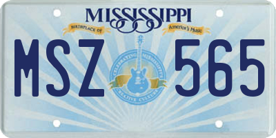 MS license plate MSZ565