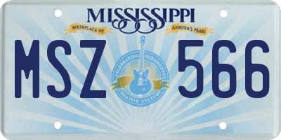 MS license plate MSZ566