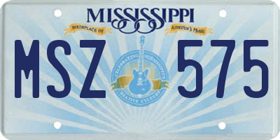 MS license plate MSZ575