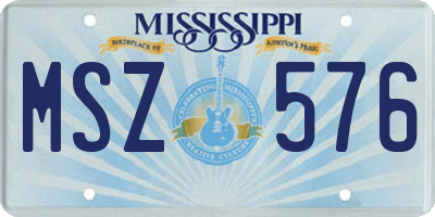 MS license plate MSZ576