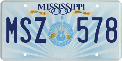 MS license plate MSZ578