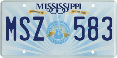 MS license plate MSZ583
