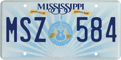 MS license plate MSZ584