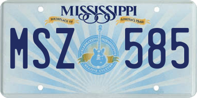 MS license plate MSZ585