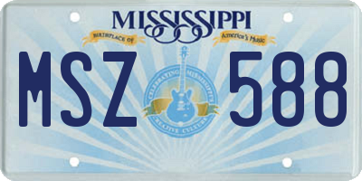 MS license plate MSZ588