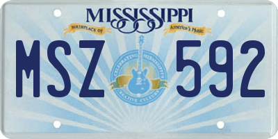 MS license plate MSZ592
