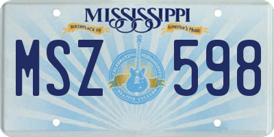 MS license plate MSZ598