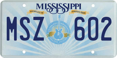 MS license plate MSZ602