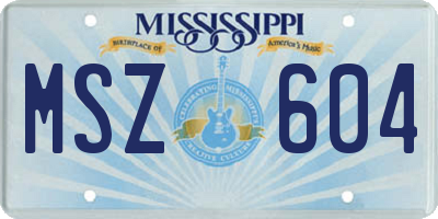 MS license plate MSZ604