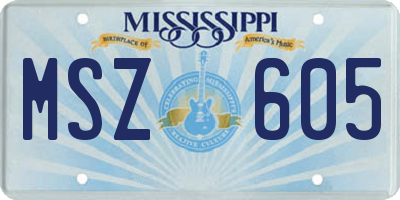 MS license plate MSZ605