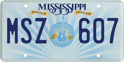 MS license plate MSZ607