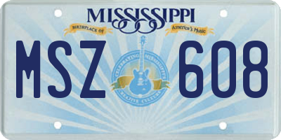 MS license plate MSZ608