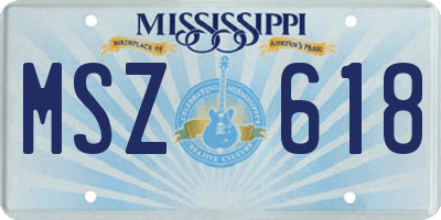 MS license plate MSZ618