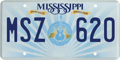 MS license plate MSZ620