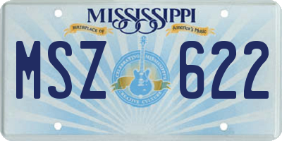 MS license plate MSZ622