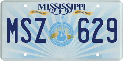 MS license plate MSZ629