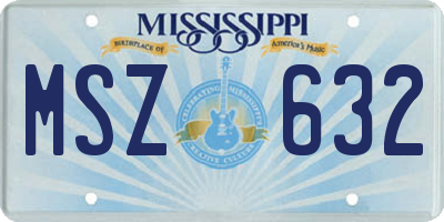 MS license plate MSZ632