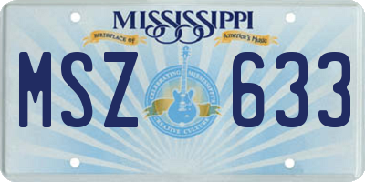 MS license plate MSZ633