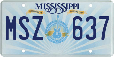 MS license plate MSZ637