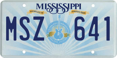 MS license plate MSZ641