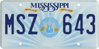MS license plate MSZ643