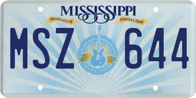 MS license plate MSZ644