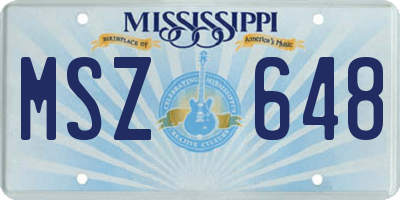MS license plate MSZ648